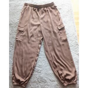 Bailey 44 Satin Cargo Pants Lightweight Brown Women's Sz XL